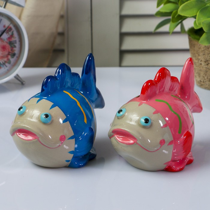 Копилка керамика "Рыбка глазастая" МИКС 9,5х13,5х8,5 см