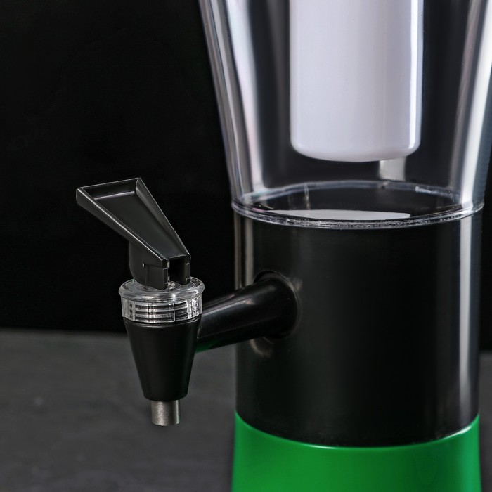 Башня пивная 3 л Grand, колба с подсветкой, 3 батарейки, цвет зеленый