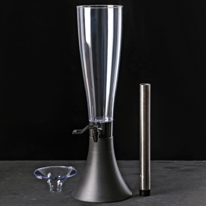 Башня пивная 4 л Premium, металлическая колба, цвет черный