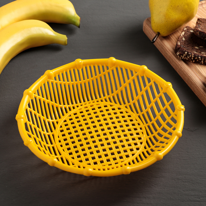 Ваза для хлеба и фруктов 21 см Bambu, круглая, цвет МИКС