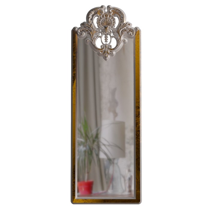Зеркало в раме Corona № 1 Gold White, 600 × 100 × 1700 мм