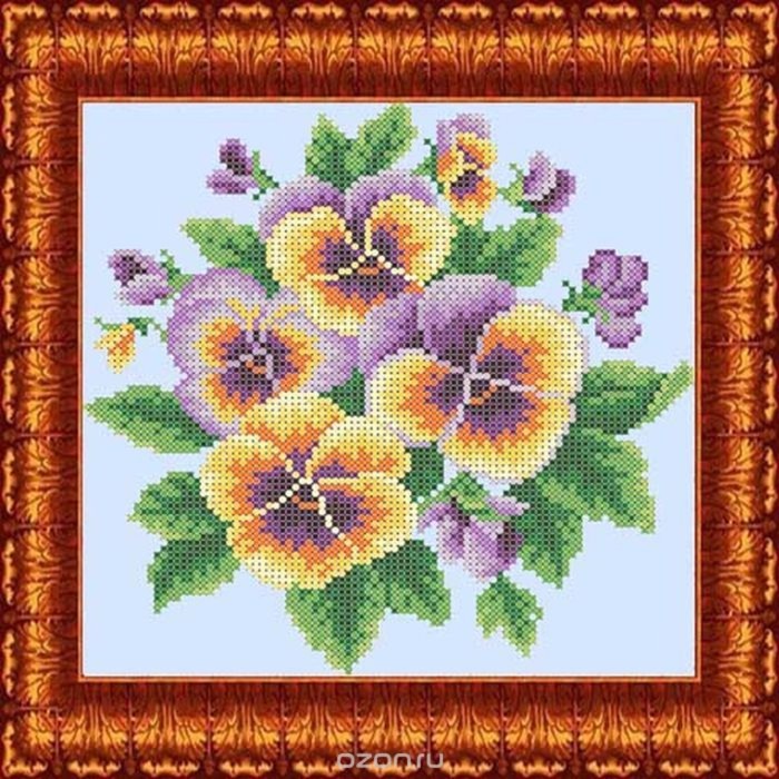 Набор счетным крестом "Анютины глазки"