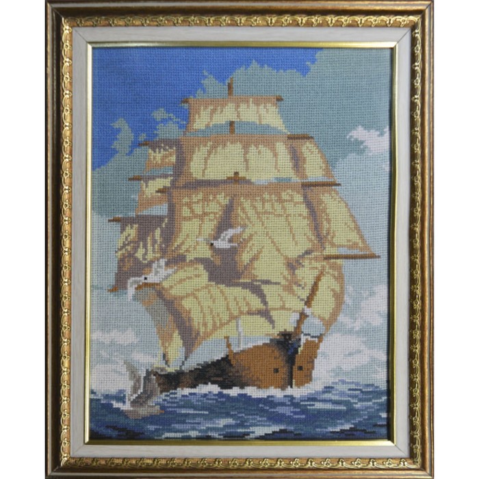 Набор счетным крестом "Парусник"