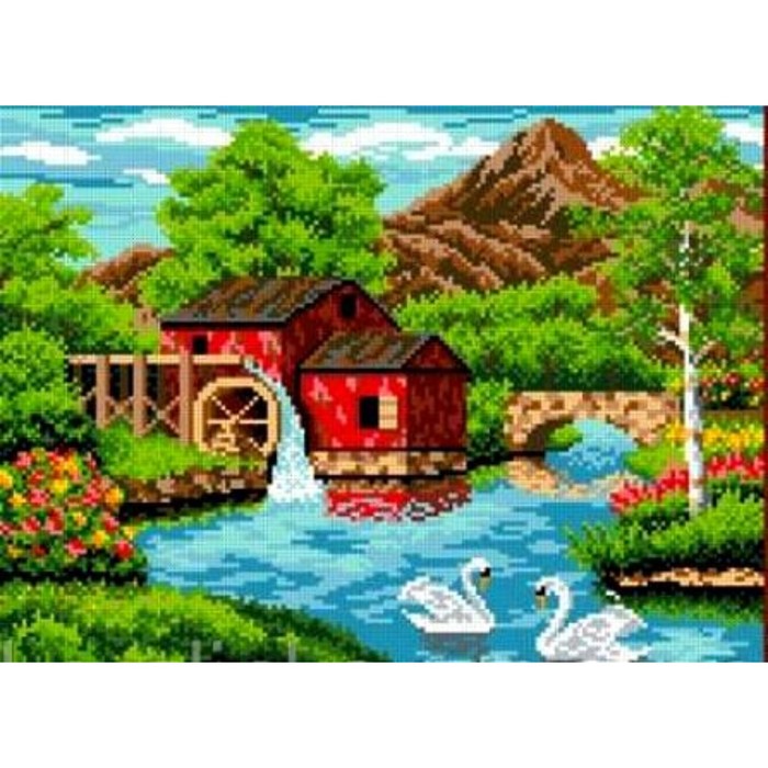 Набор счетным крестом "Старая мельница"