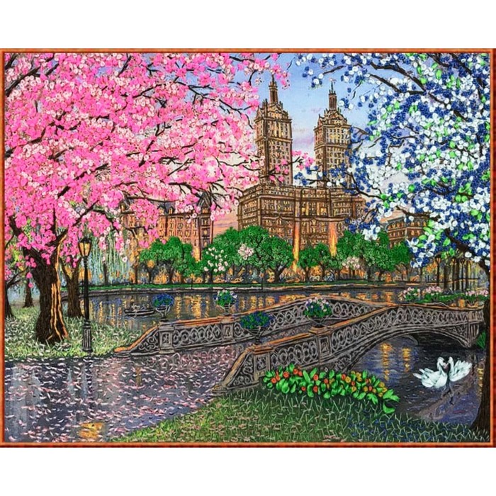 Набор для вышивания лентами &quot;Вечерний пруд&quot;