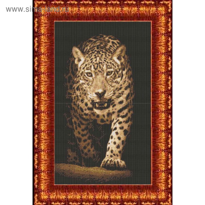 Ткань схема для бисера и креста «Хищники-леопард»