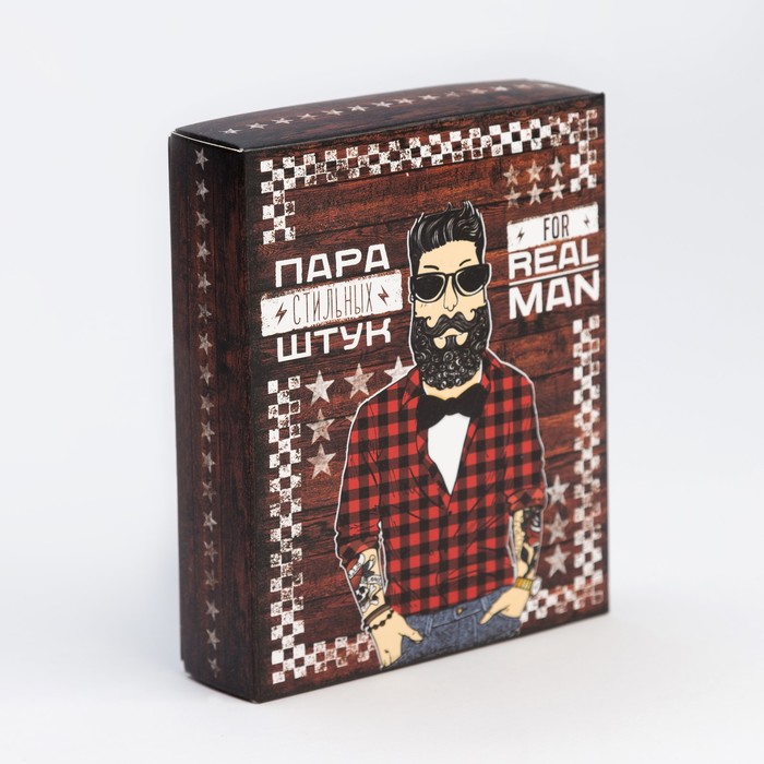 Набор мужской KAFTAN "Real man" носки и бабочка, размер 41-44 (27-29 см)