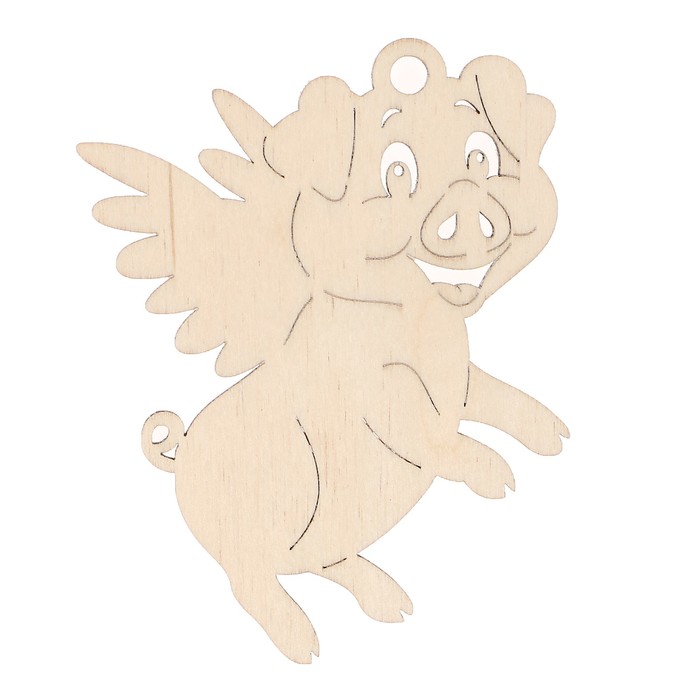 Декоративная подвеска "Поросенок с крыльями № 10" из фанеры