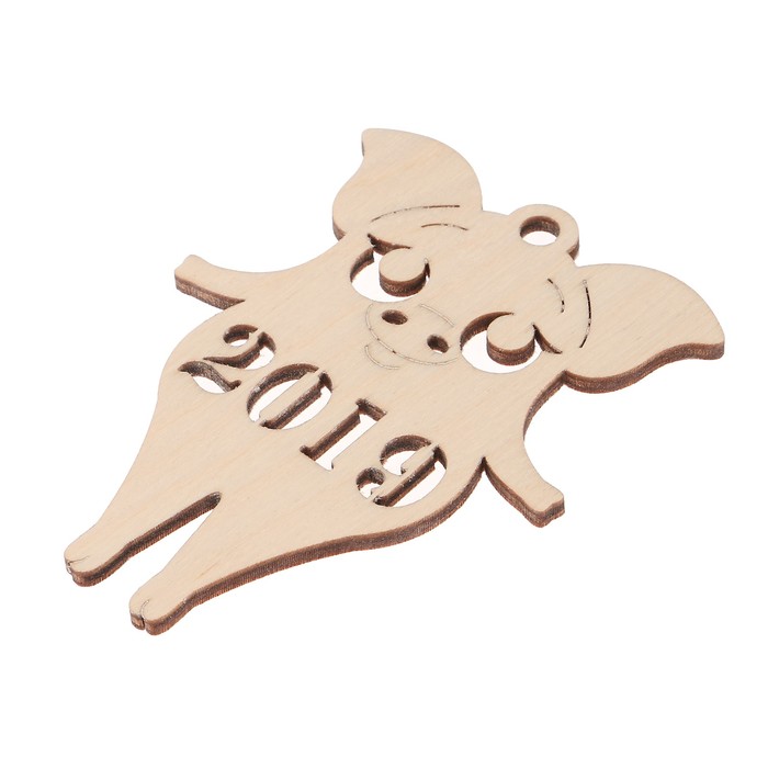 Декоративная подвеска "Свинка-Красотка 2019 №2" из фанеры 12 см