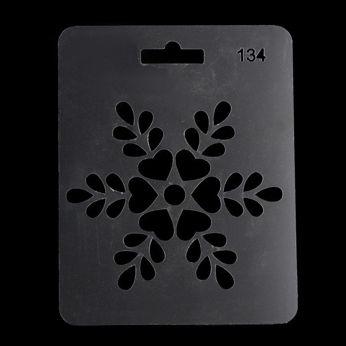 Трафарет пластик"Снежинка" 11х14 см