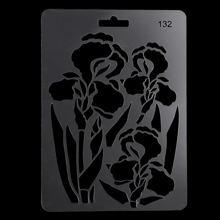 Трафарет пластик "Ирисы" 14х20 см