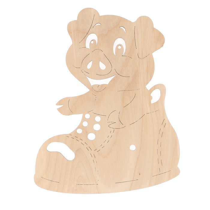 Основа для часов для декора " Поросенок в ботинке" из фанеры 25 см