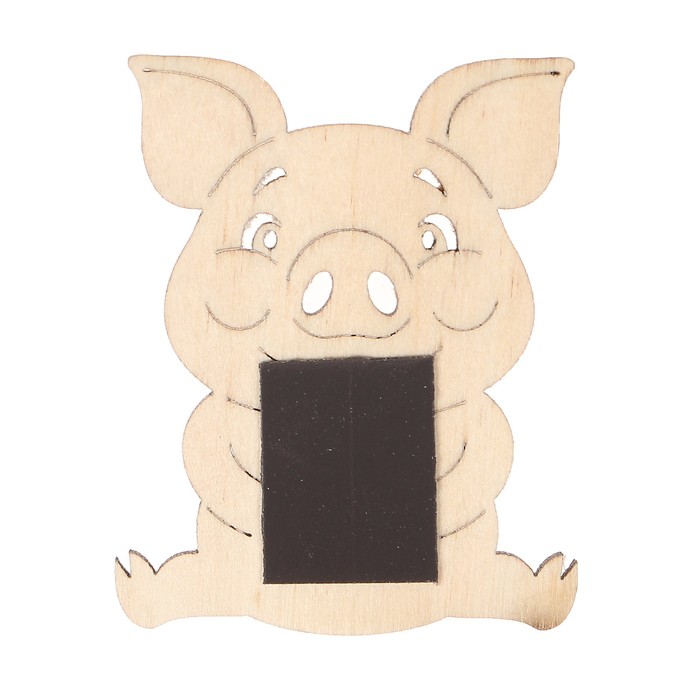 Магнит "Поросенок № 7" из фанеры, 6 см
