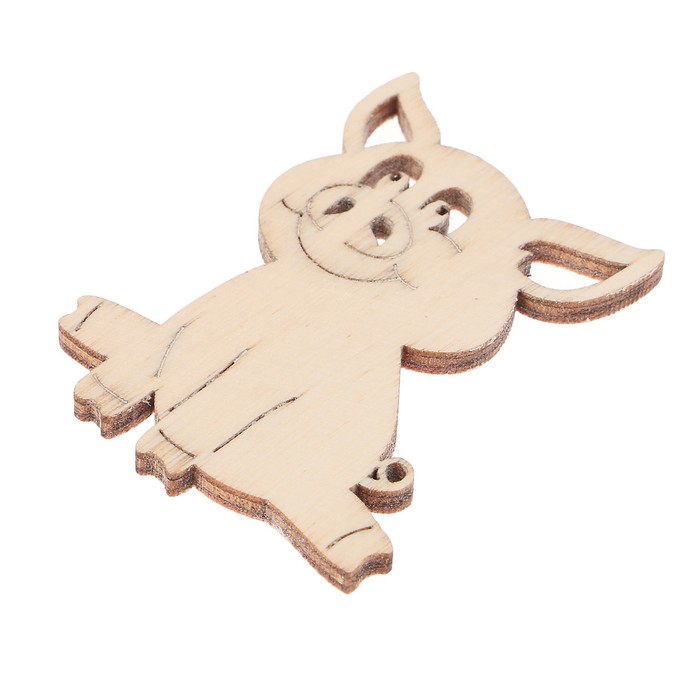 Магнит "Поросенок №8" из фанеры, 6 см