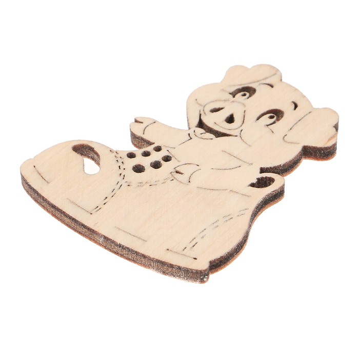 Магнит "Поросенок в ботинке" из фанеры, 6 см