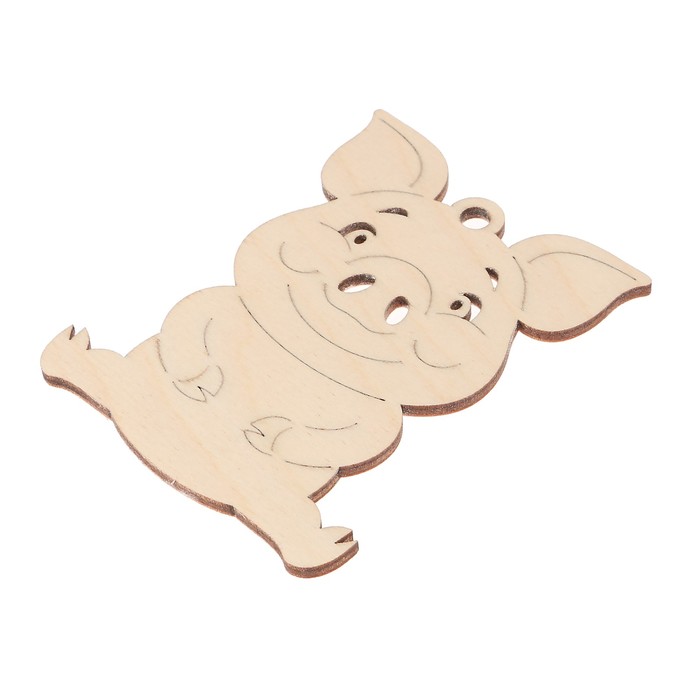 Декоративная подвеска "Поросенок №7" из фанеры 11 см