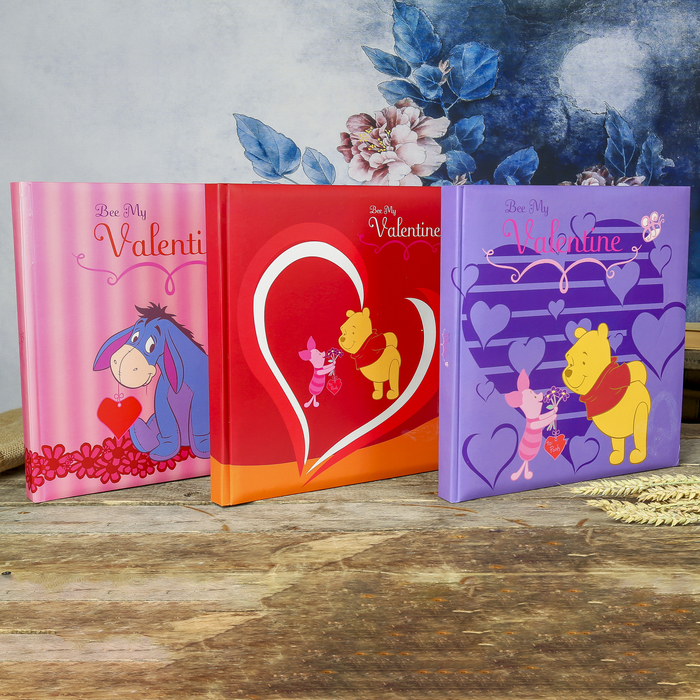 Фотоальбом магнитный 20 листов Bee My Valentyne книжный переплет в кейсе 32х32 см МИКС