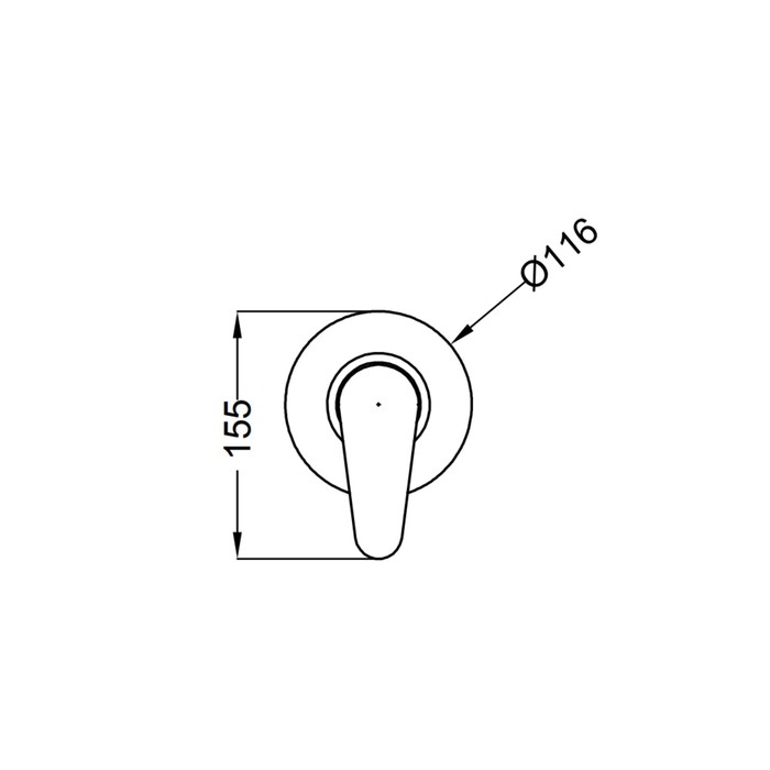 Накладная декоративная панель для душа Zipponi ZEN, с рычагом, цвет хром