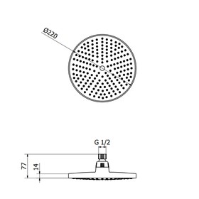 

Круглая лейка Zipponi, d = 220 мм, для верхнего душа, цвет хром