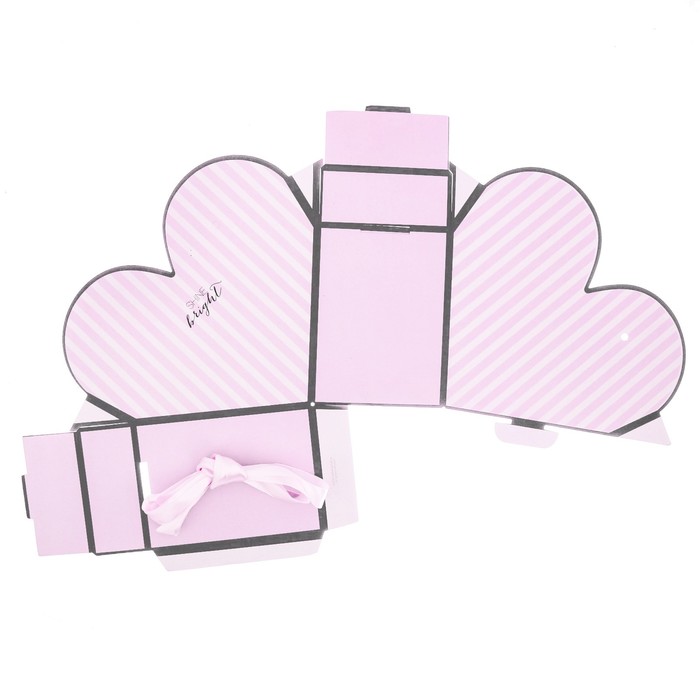Коробка-сердце складная с лентами «Сияй!», 25 × 20 × 11 см