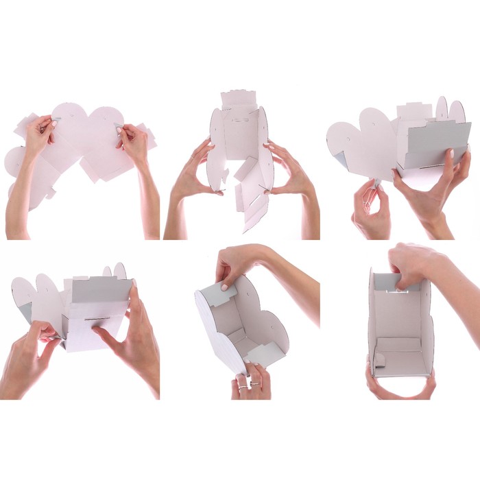 Коробка-сердце складная с лентами «Летай от счастья», 20 × 16 × 9 см