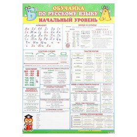 

Плакат обучающий "Русский язык - начальный уровень" А2