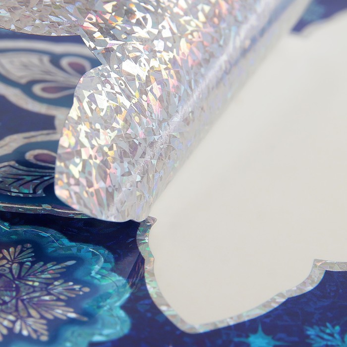 Набор наклеек "Серебристые снежинки", металлизация, 33х24см