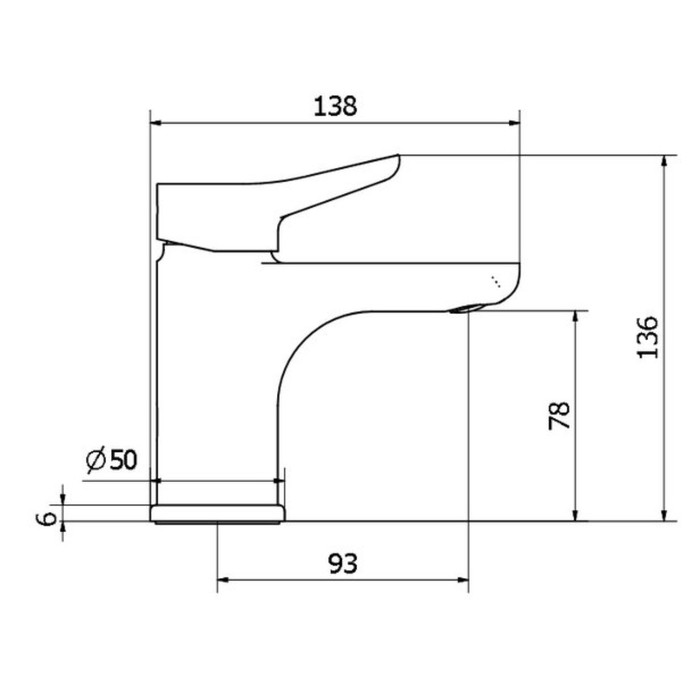 Смеситель для умывальника Zipponi GREEN, 1-рычажный с донным клапаном, цвет хром