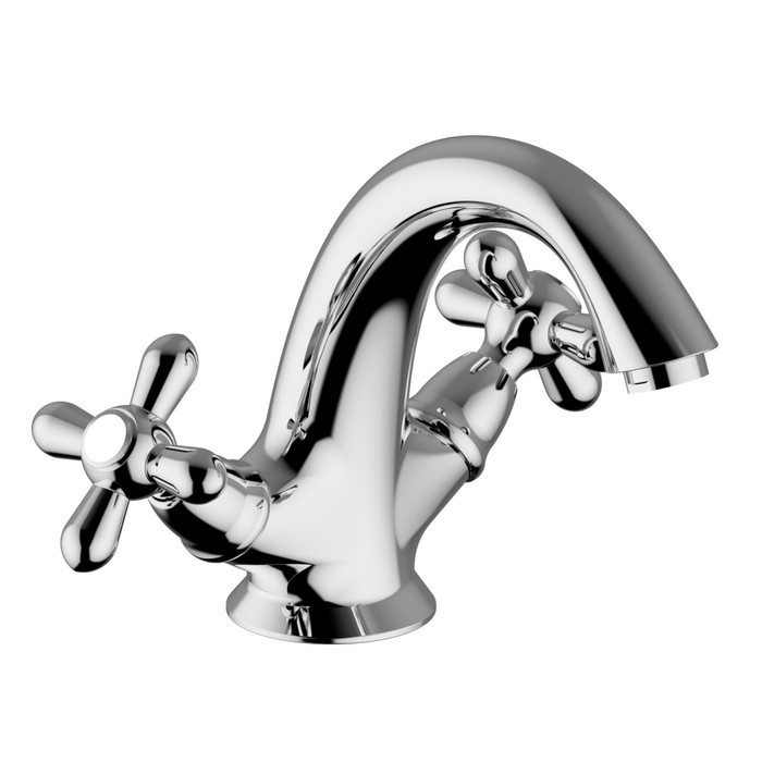 Смеситель для умывальника Zipponi MONET, 2-вентильный с донным клапаном, цвет хром