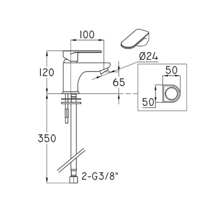 Смеситель для биде Zipponi SPLINE, 1-рычажный без донного клапана, цвет хром