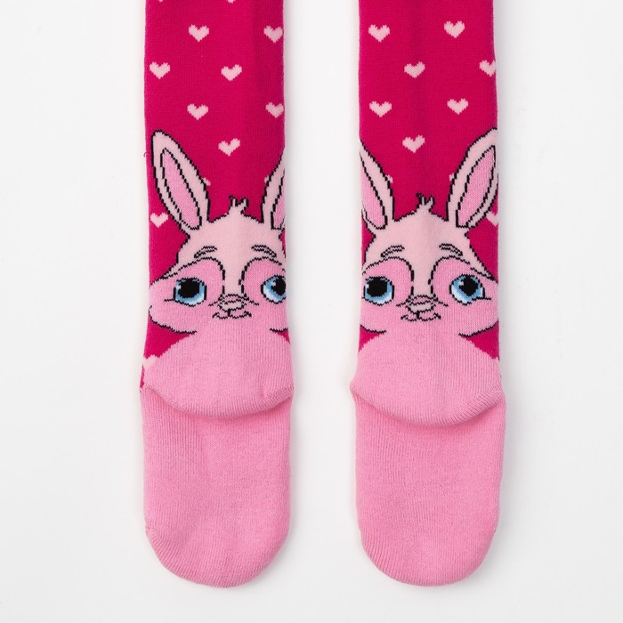 Колготки детские плюшевые, цвет розовый МИКС, рост 68-74 см