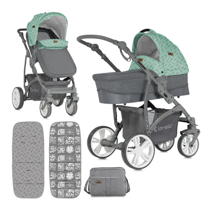 Коляска-трансформер Lorelli Arizona 2 в 1 /Зелёно-серый /Green&Grey 1841