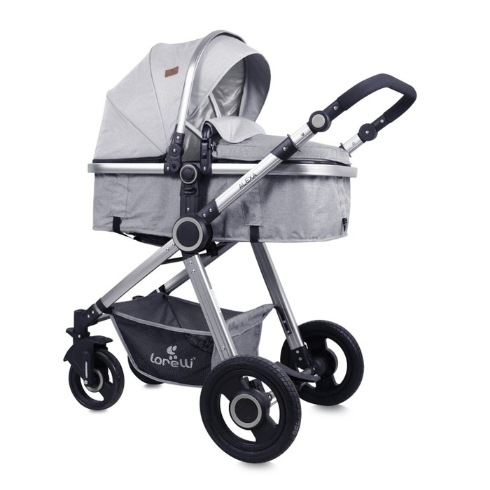 Коляска-трансформер Lorelli Alexa + автолюлька (0-13 кг.)/Серый /Grey 1838