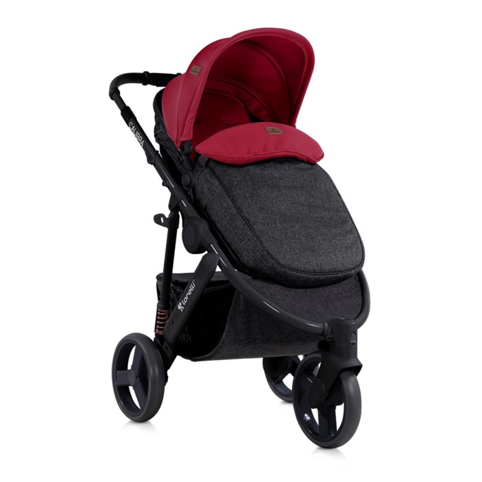 Коляска-трансформер Lorelli Calibra 3 с накидкой на ножки /Чёрно-красный /Black&Red 1800