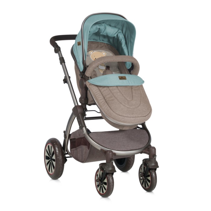 Коляска-трансформер Lorelli Aurora с накидкой на ножки /Бежево-зелён. /Beige&Green Bear 1846 39538