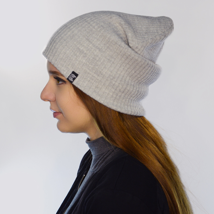 Шапка женская "НЕОН" 815607 цвет светло-серый меланж, р-р 56-58