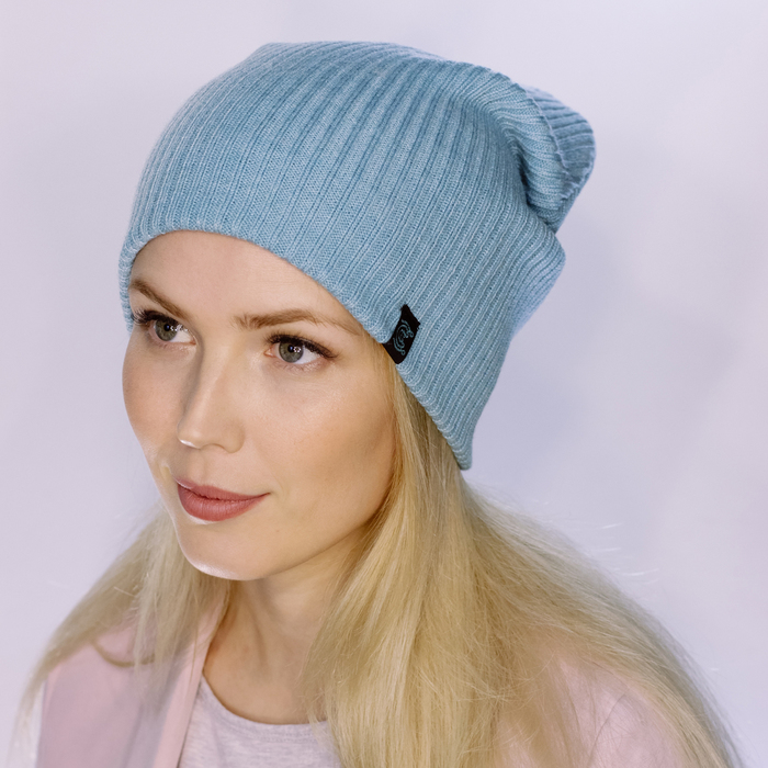 Шапка женская "НЕОН" 815642 цвет дымачто-бирюзовый, р-р 56-58