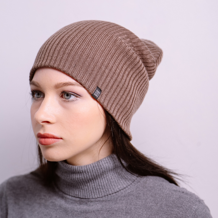 Шапка женская "НЕОН" 815643 цвет кофе, р-р 56-58