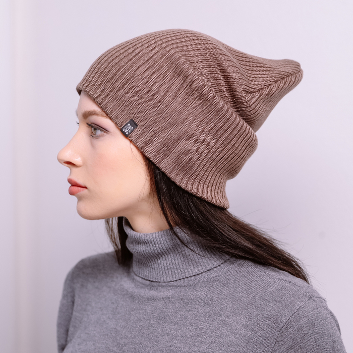 Шапка женская "НЕОН" 815643 цвет кофе, р-р 56-58