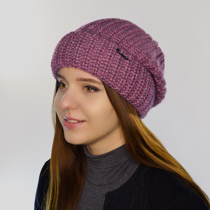 Шапка женская "ЭДЕЛЬ" 826465 цвет розовый меланж, р-р 56-58