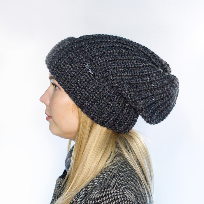 Шапка женская "ЭДЕЛЬ" 826405 цвет тёмно-серый, р-р 56-58