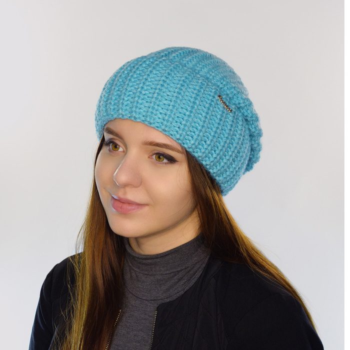 Шапка женская "ЭДЕЛЬ" 826418 цвет мята, р-р 56-58