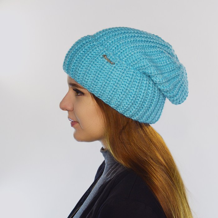 Шапка женская "ЭДЕЛЬ" 826418 цвет мята, р-р 56-58