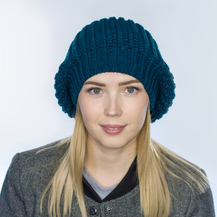 Шапка женская "ДОЛЛИ" 825876 цвет тёмно-лазурный, р-р 56-58