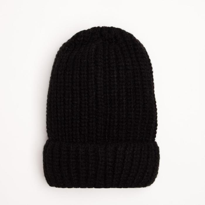 Шапка женская "ЭДЕЛЬ" 826401 цвет чёрный, р-р 56-58