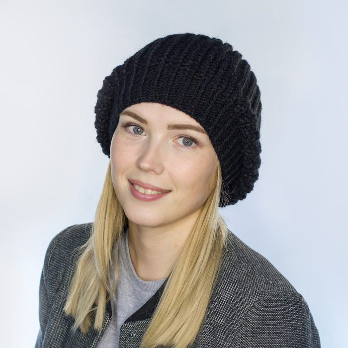 Шапка женская "ДОЛЛИ" 825801 цвет чёрный, р-р 56-58