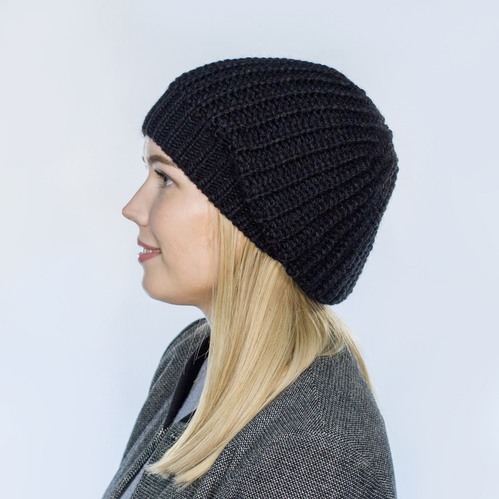 Шапка женская "ДОЛЛИ" 825801 цвет чёрный, р-р 56-58