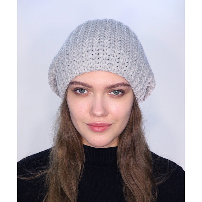 Шапка женская "ХОЛЛИ" 825406 цвет светло-серый, р-р 56-58
