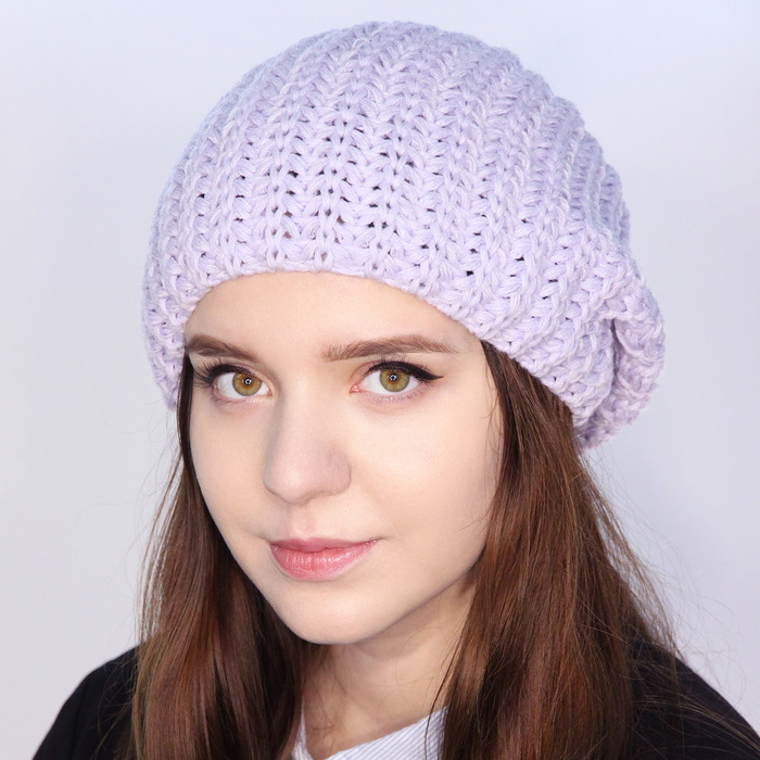 Шапка женская "ХОЛЛИ" 825416 цвет светло-голубой меланж, р-р 56-58