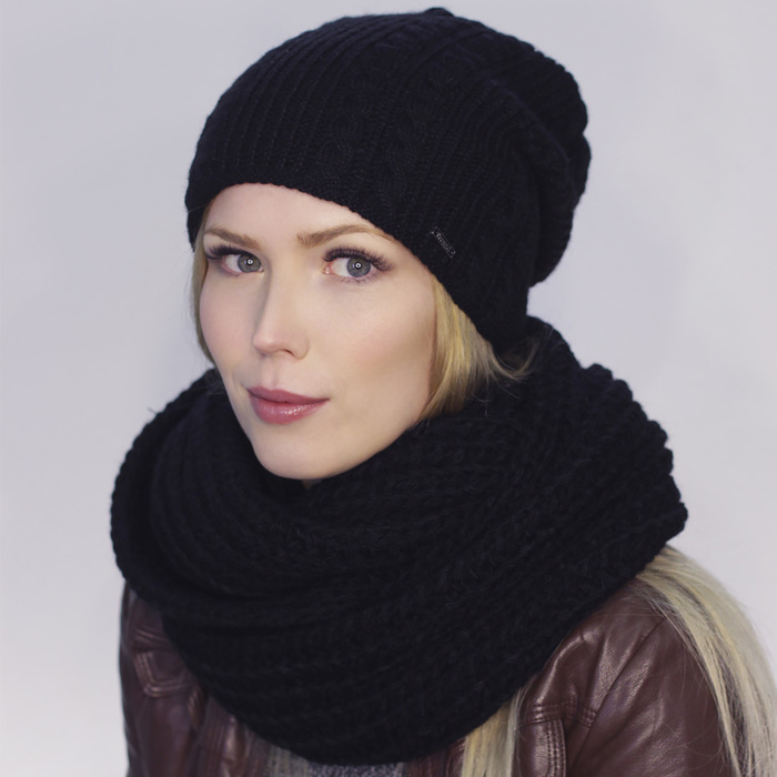 Шапка женская "БУШ" 825201 цвет чёрный, р-р 56-58